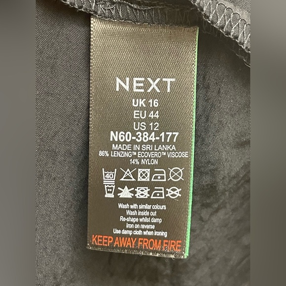 Next Black Tie Front Puff Sleeve Mini Dress size us12 - Picture 6 of 11